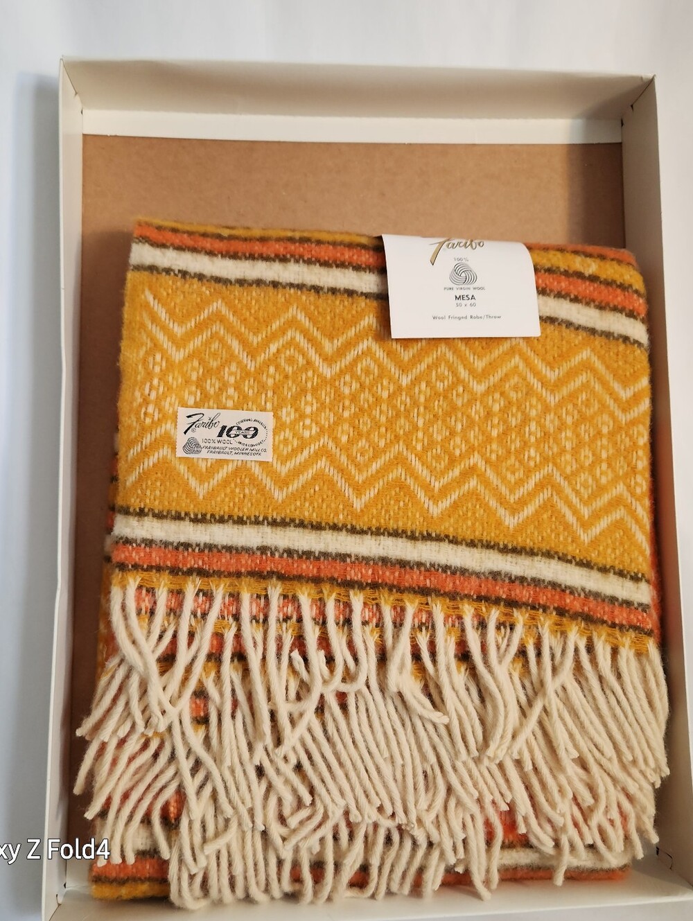 Handwoven Orange & Yellow Decorative Throw Blanket/ Faribo - Picture 2 of 16
